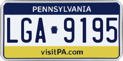 PA license plate LGA9195
