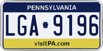 PA license plate LGA9196