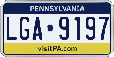PA license plate LGA9197