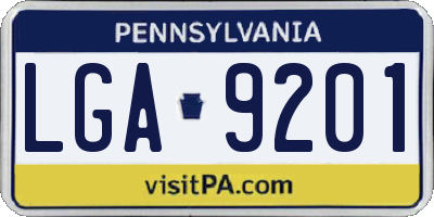 PA license plate LGA9201