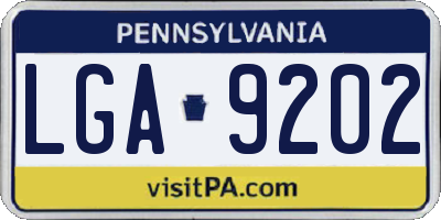 PA license plate LGA9202