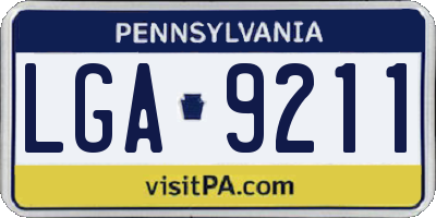 PA license plate LGA9211