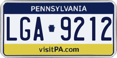PA license plate LGA9212