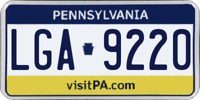 PA license plate LGA9220