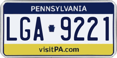 PA license plate LGA9221
