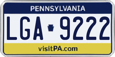 PA license plate LGA9222