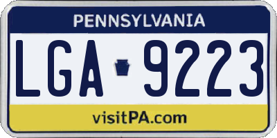 PA license plate LGA9223