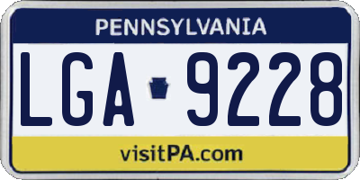 PA license plate LGA9228
