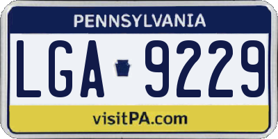 PA license plate LGA9229