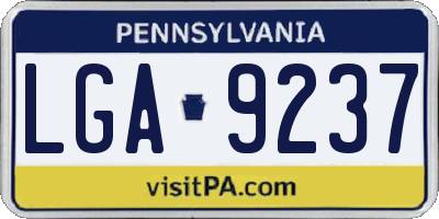 PA license plate LGA9237