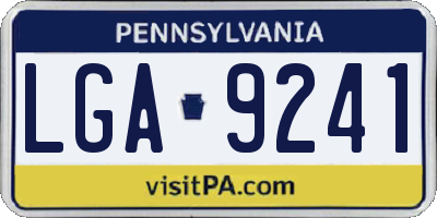 PA license plate LGA9241