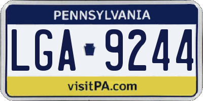 PA license plate LGA9244