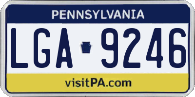 PA license plate LGA9246