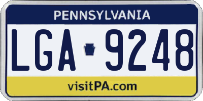 PA license plate LGA9248