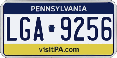 PA license plate LGA9256