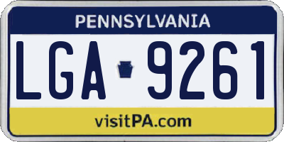 PA license plate LGA9261