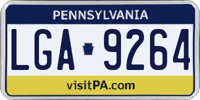 PA license plate LGA9264