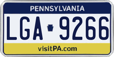 PA license plate LGA9266