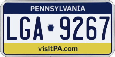 PA license plate LGA9267