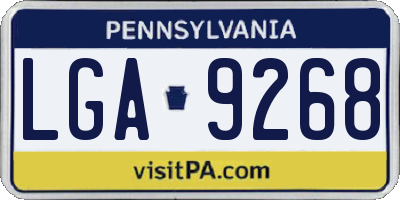 PA license plate LGA9268