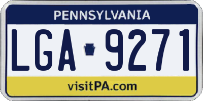 PA license plate LGA9271