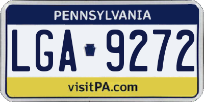 PA license plate LGA9272