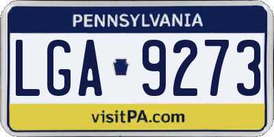 PA license plate LGA9273