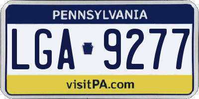 PA license plate LGA9277