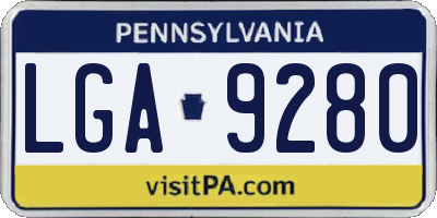 PA license plate LGA9280