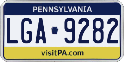 PA license plate LGA9282
