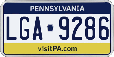 PA license plate LGA9286