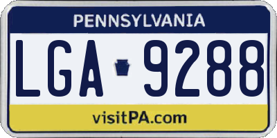 PA license plate LGA9288