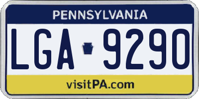 PA license plate LGA9290