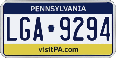 PA license plate LGA9294