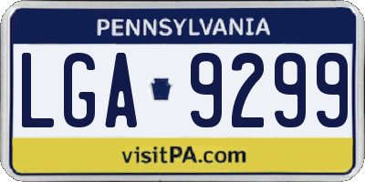 PA license plate LGA9299