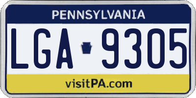 PA license plate LGA9305