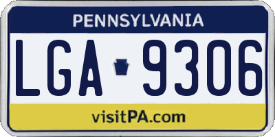 PA license plate LGA9306