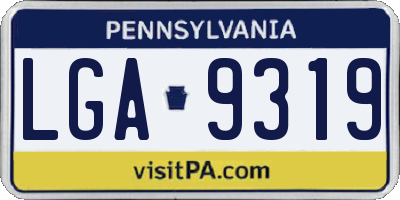 PA license plate LGA9319