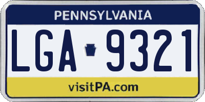 PA license plate LGA9321