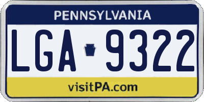 PA license plate LGA9322