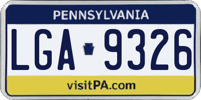PA license plate LGA9326