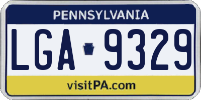 PA license plate LGA9329