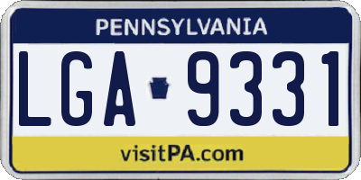 PA license plate LGA9331