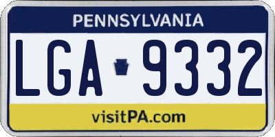 PA license plate LGA9332