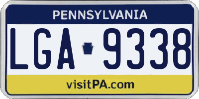 PA license plate LGA9338