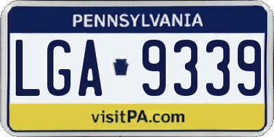 PA license plate LGA9339