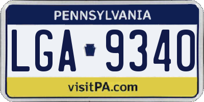 PA license plate LGA9340