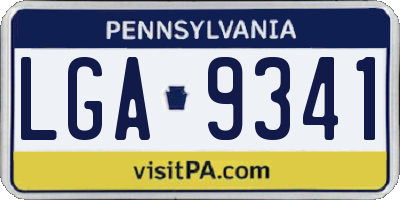 PA license plate LGA9341