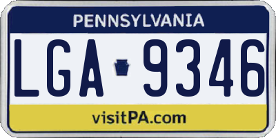 PA license plate LGA9346