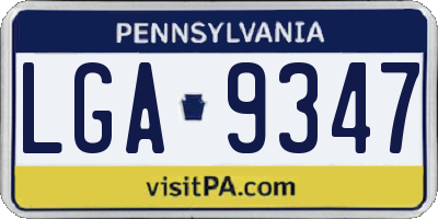 PA license plate LGA9347